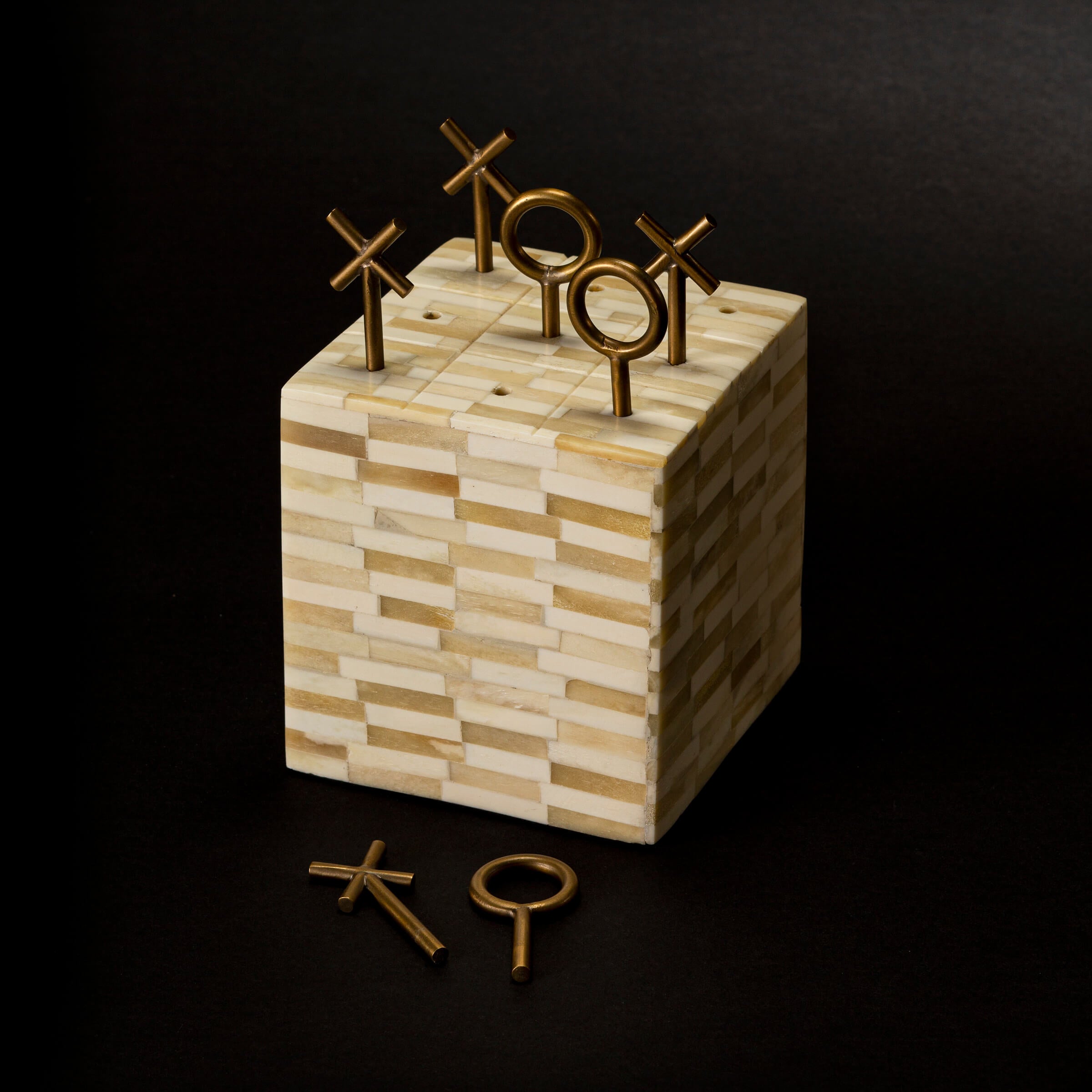 Tic Tac Toe Block (Multi-Tone Bone)