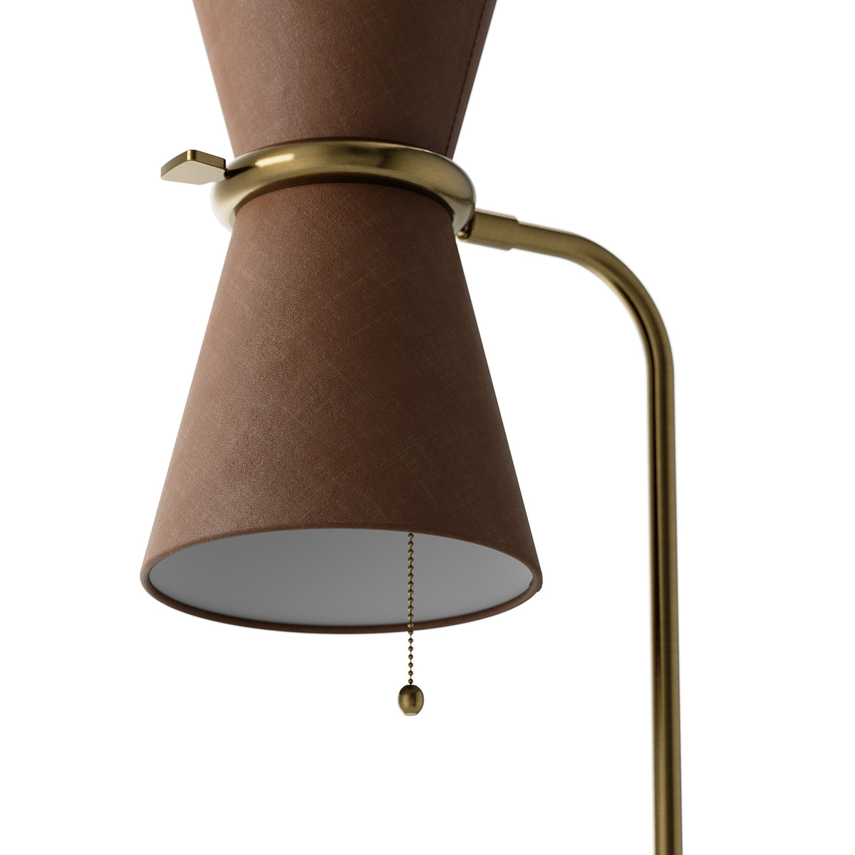 Gable Floor Lamp (Antique Natural Brass with Russet Shade)