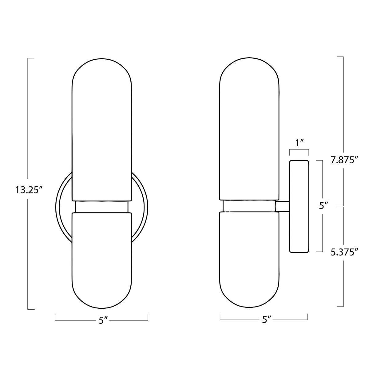 Salon Sconce Small (Natural Brass)