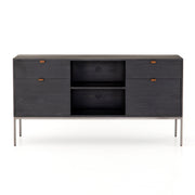 Trey Modular Filing Credenza - Black Wash Poplar
