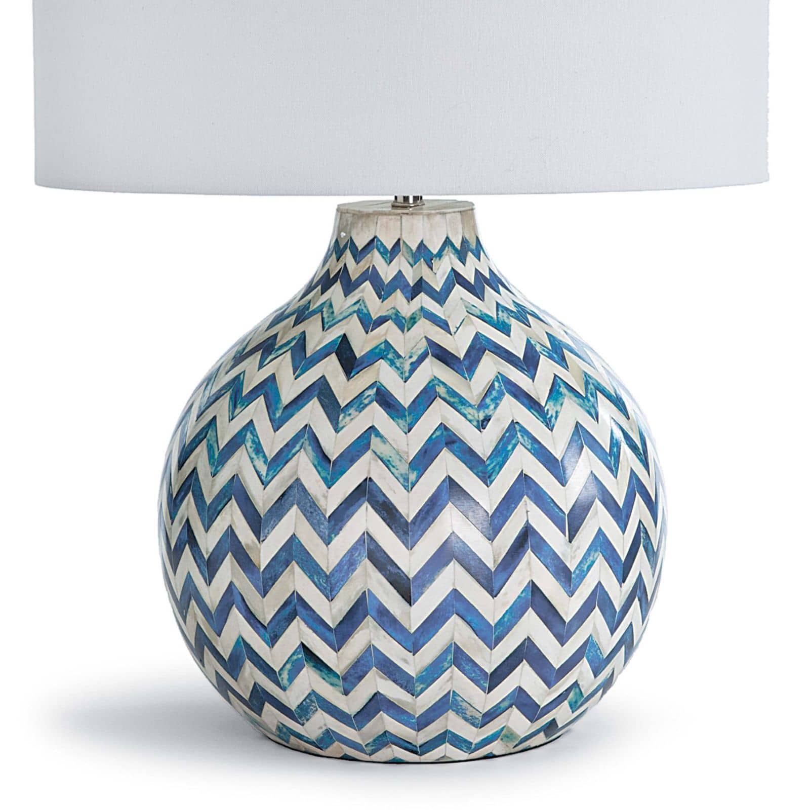 Chevron Bone Table Lamp (Indigo)