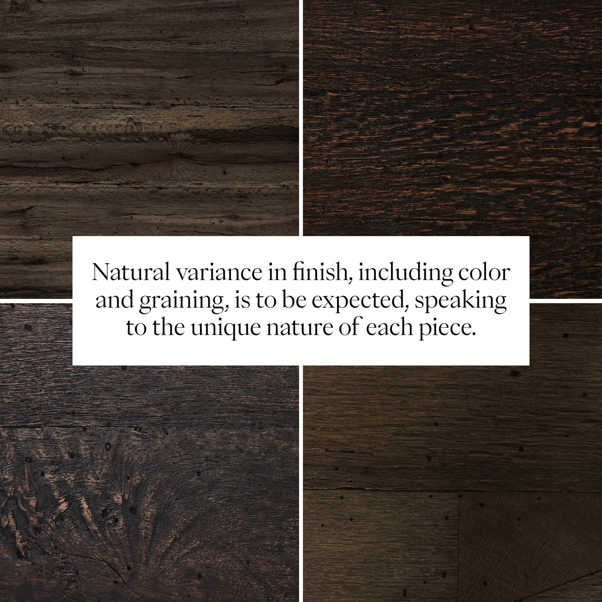 Abaso Small Square Coffee Table - Ebony Rustic Wormwood Oak