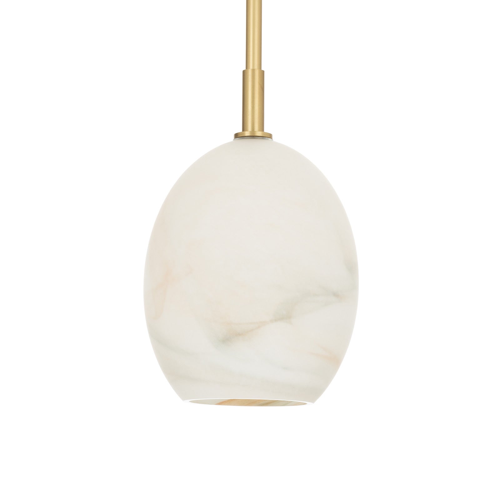 Artemis Pendant Single (Natural Brass with Alabaster Glass)