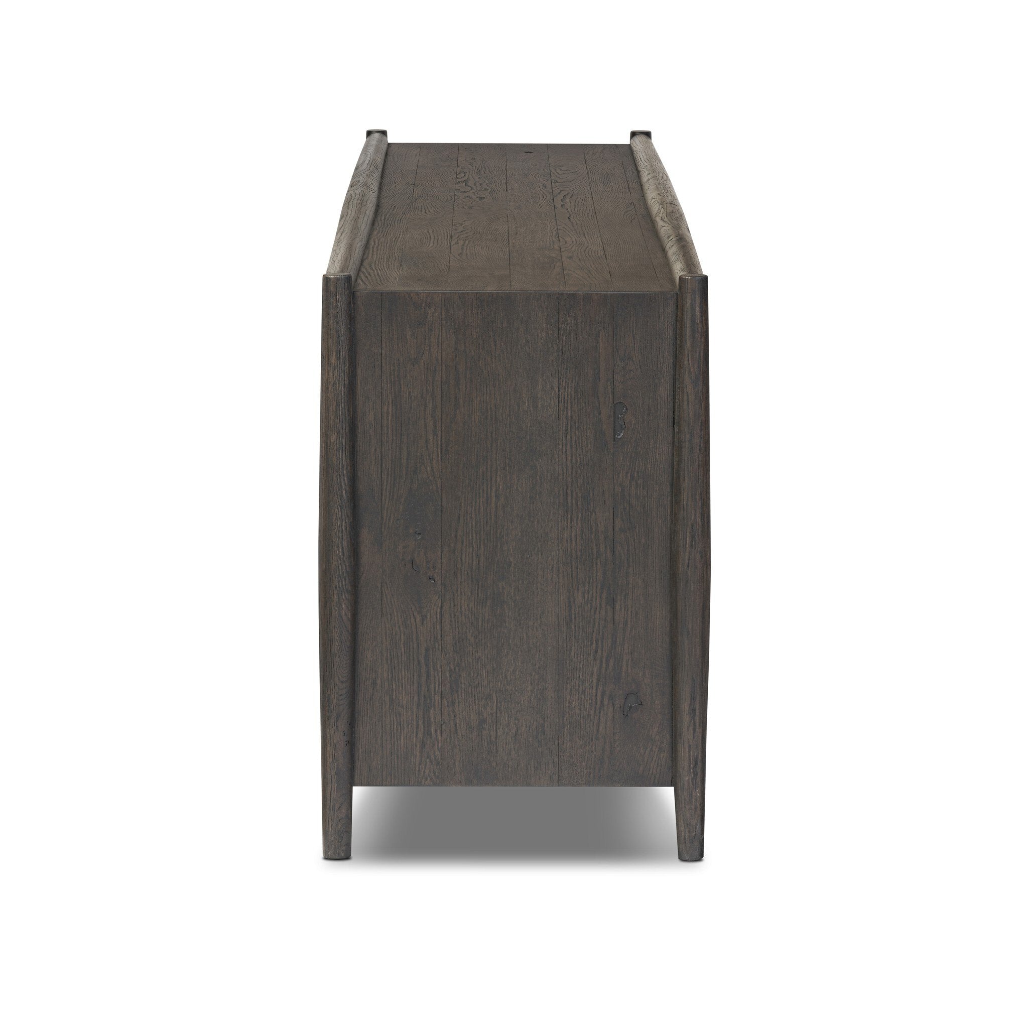 Glenview 6 Door Sideboard - Cracked Smoked Black Veneer