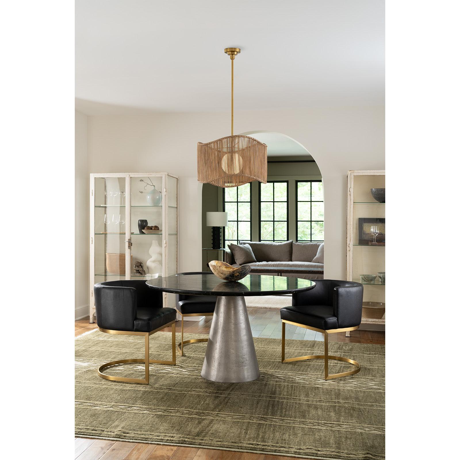Owen Leather Counter Stool (Modern Black)