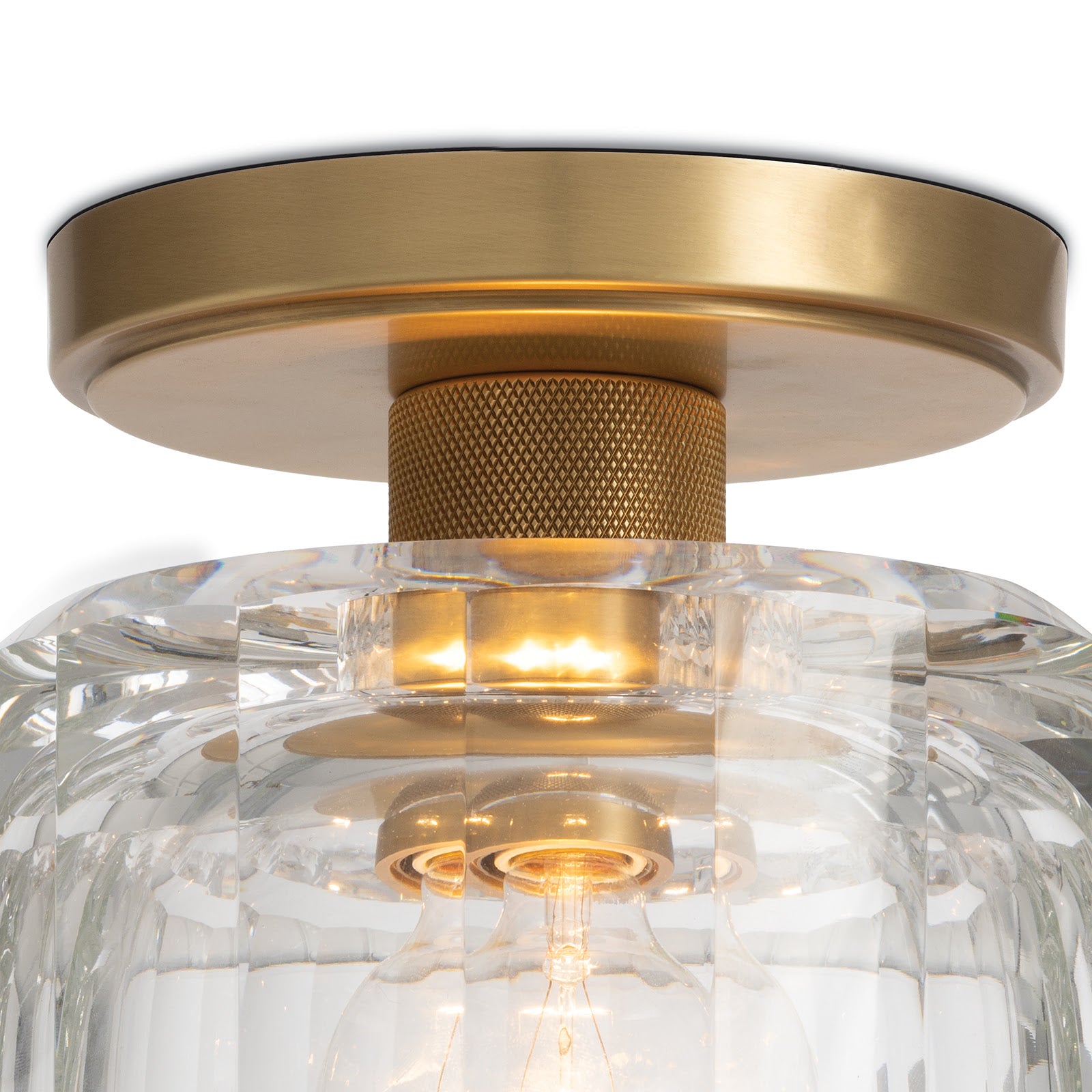 Bijoux Crystal Flush Mount (Natural Brass)