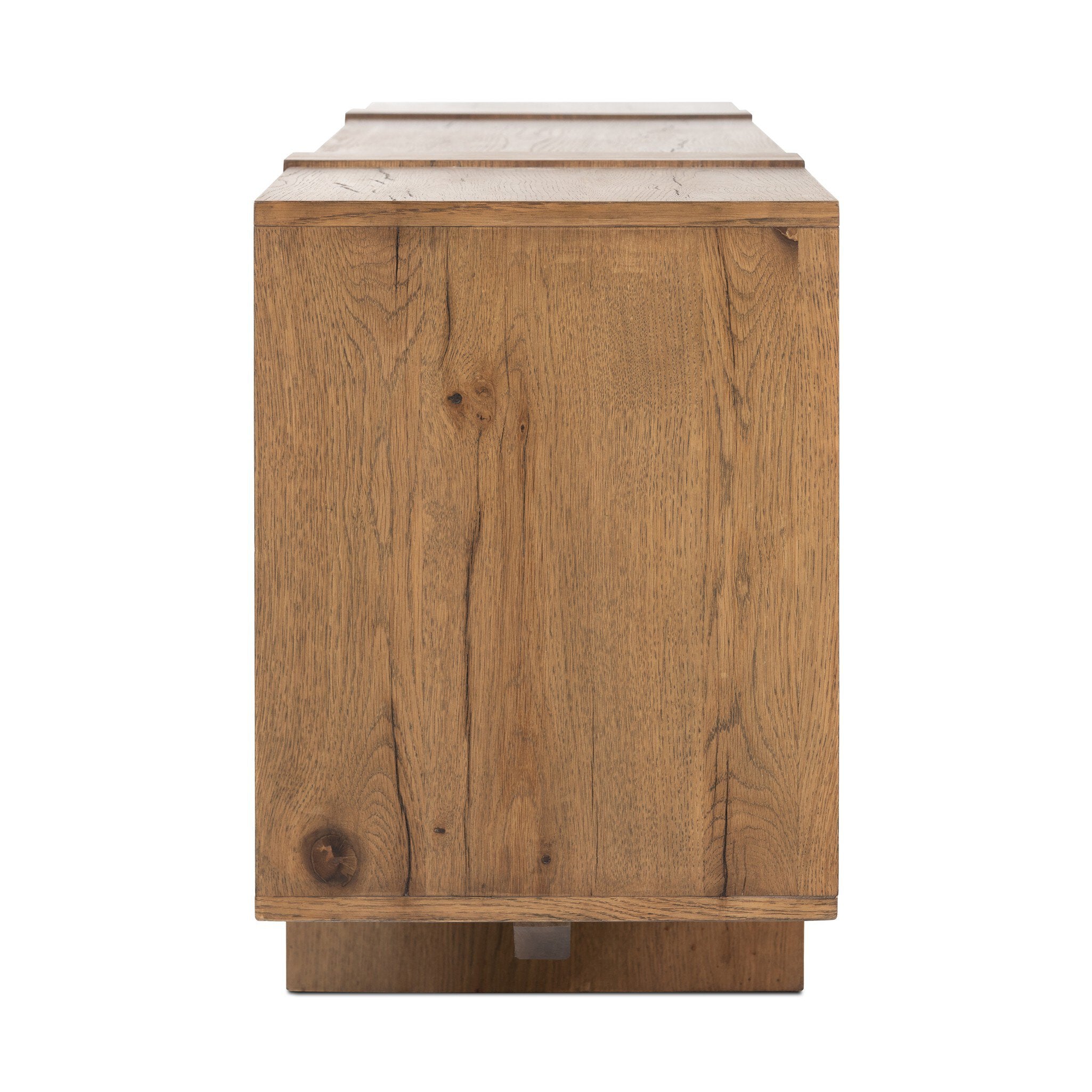 Fisher Media Console - Rustic Amber Oak Veneer