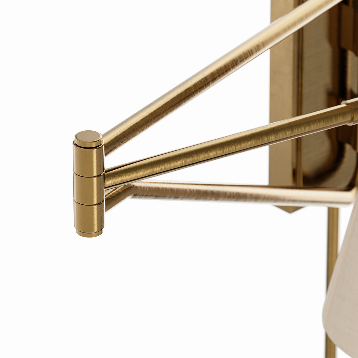 Gable Swing Arm Sconce (Antique Natural Brass with Oyster Shade)