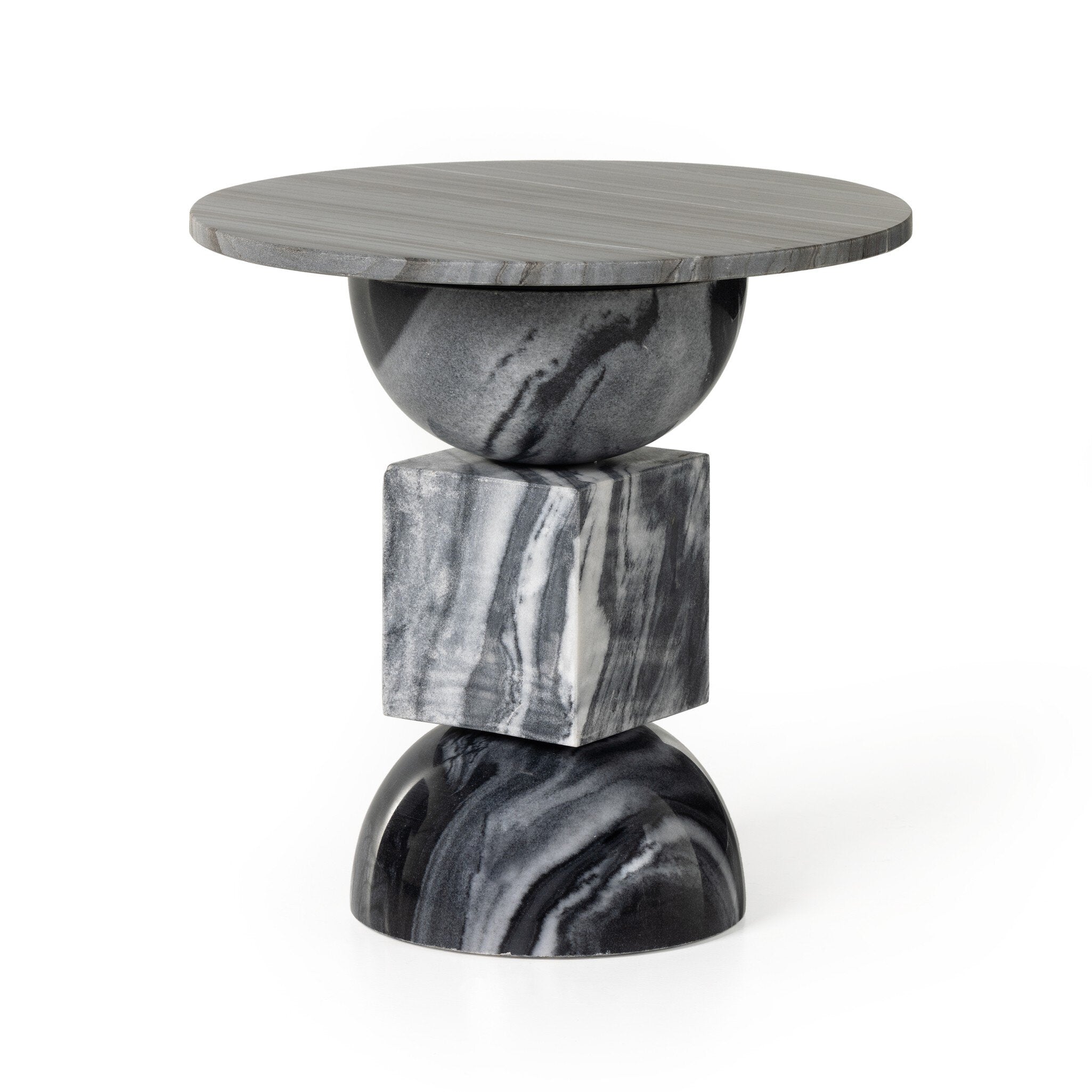 Neda End Table - Ebony Marble