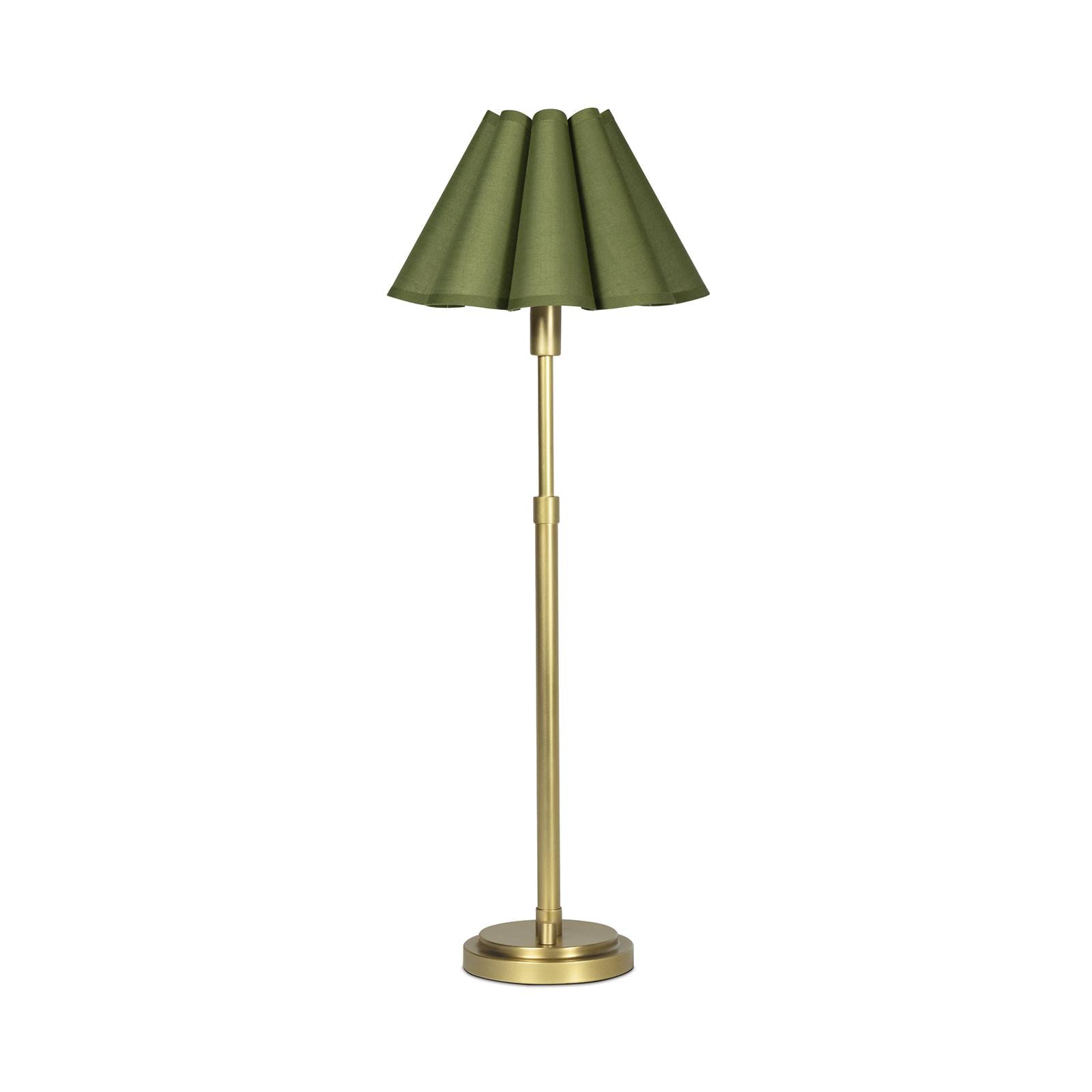 Polly Buffet Lamp (Natural Brass with Olive Scalloped Shade)