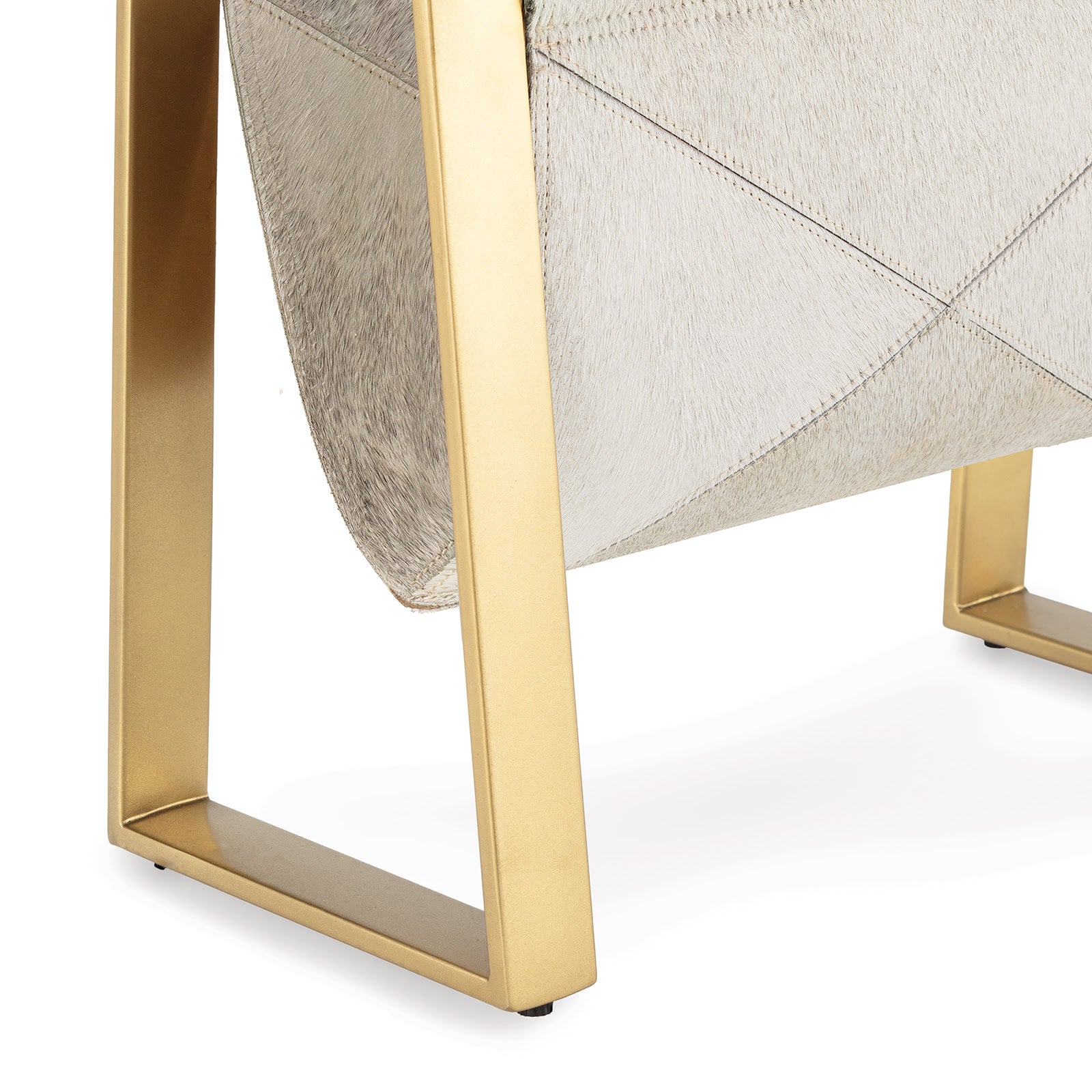 Andres Hair on Hide Magazine Rack (Brass)