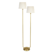 Polly Floor Lamp (Natural Brass with Oyster Wave Pleat Shade)