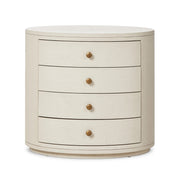 Amelia Oval Nightstand - Ivory Painted Linen