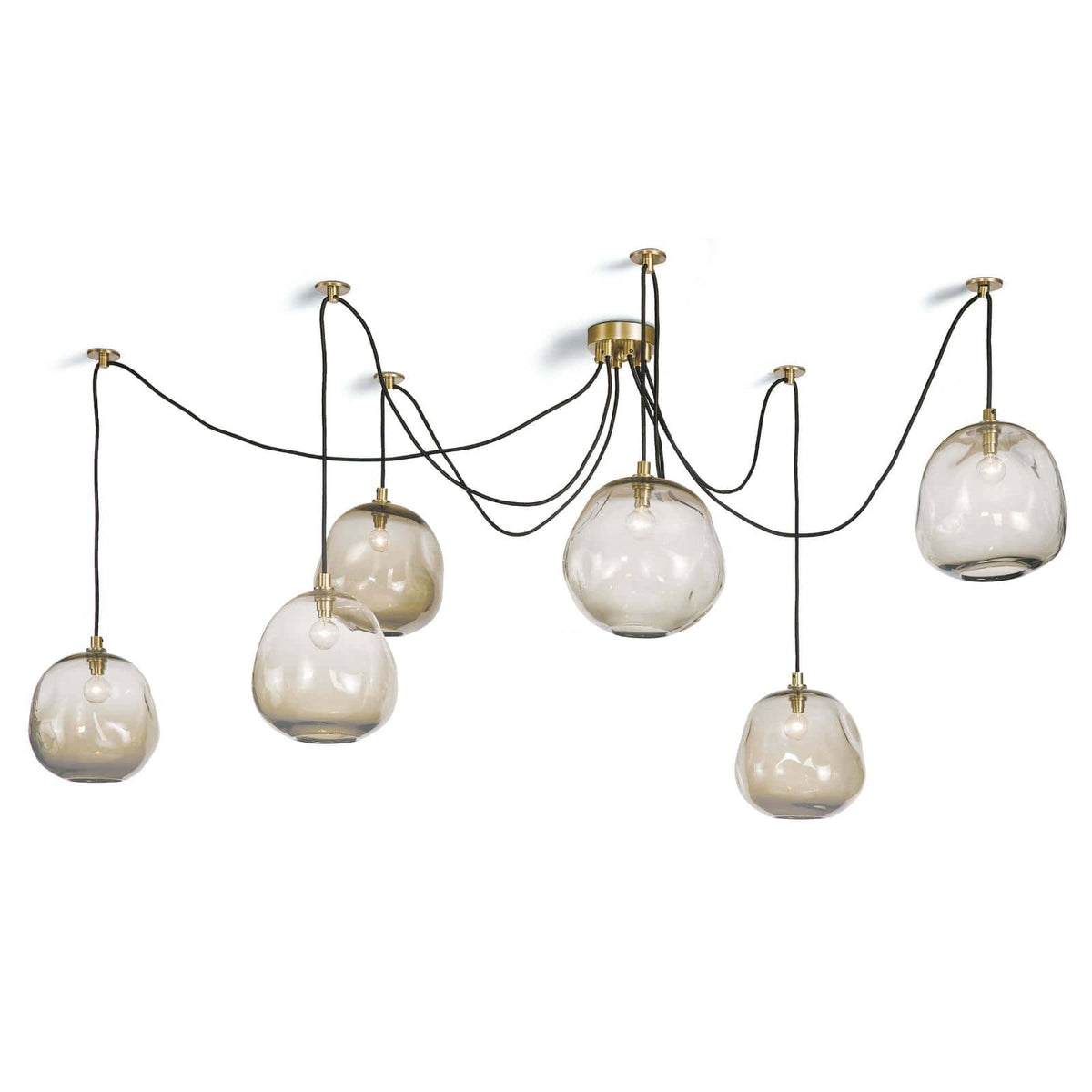 Molten Spider Large With Smoke Glass (Natural Brass)