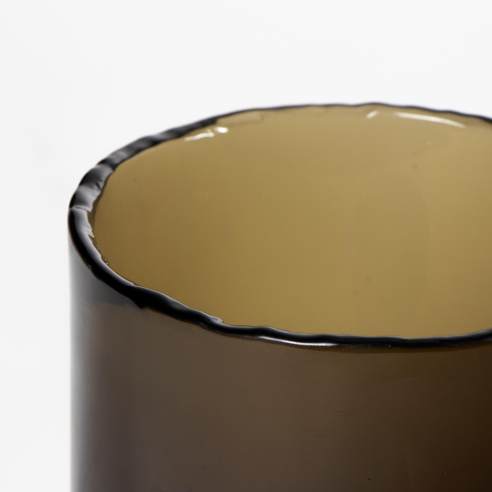 Monogram Glass Votive Large (Smoke)