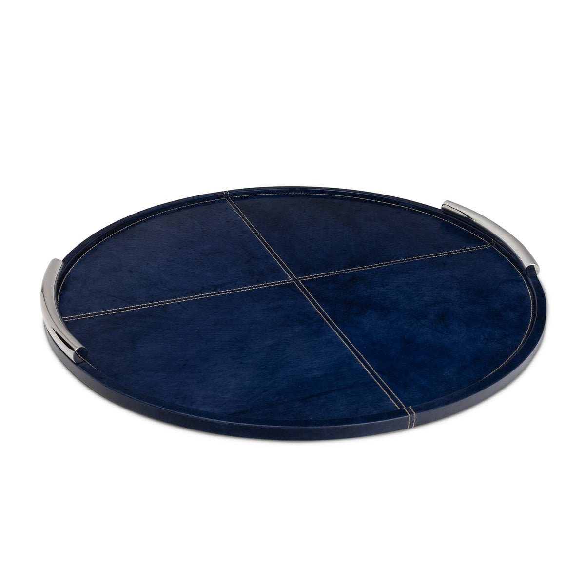 Hayes Leather Tray Round Large (Blue)