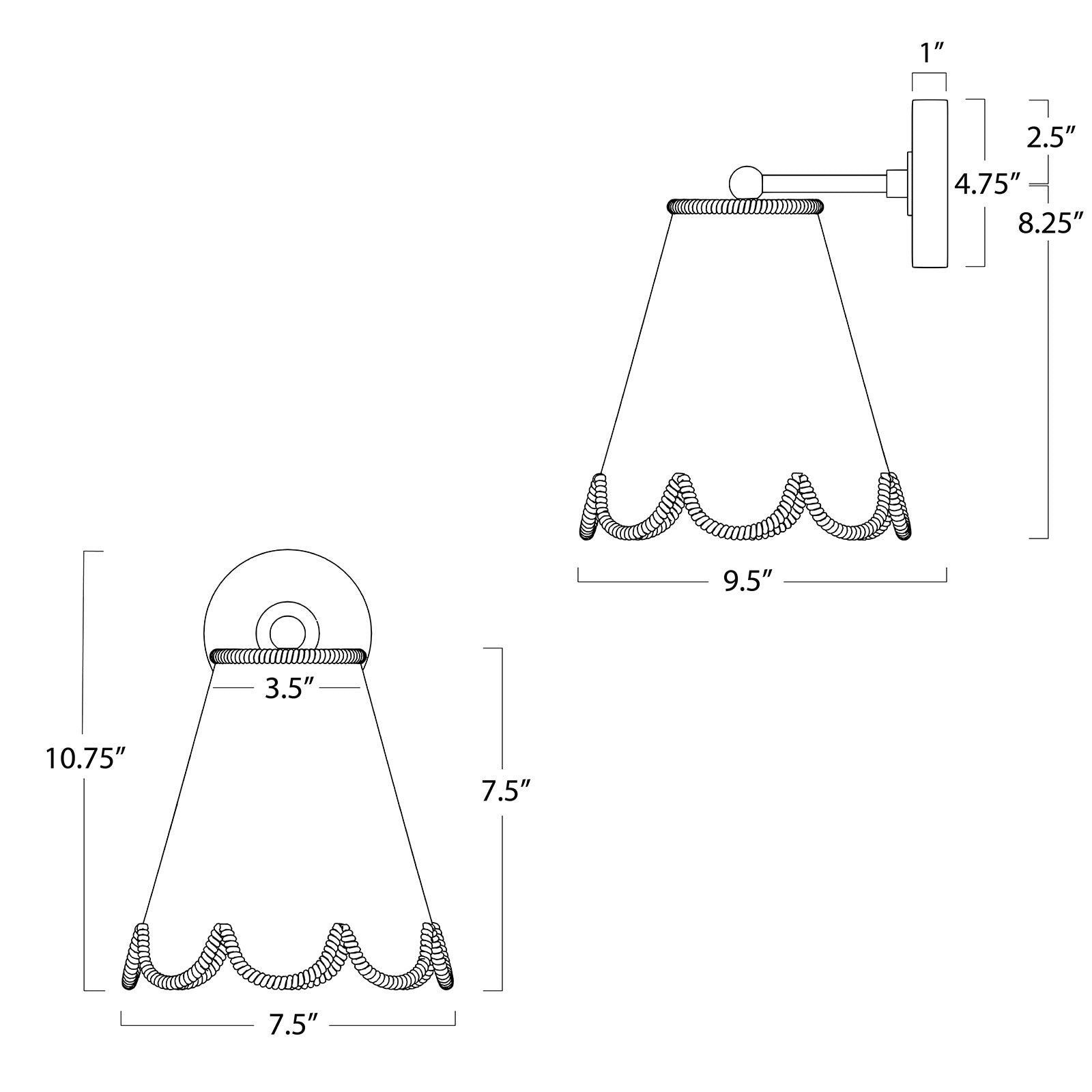 Kismet Hanging Sconce (Natural Brass)