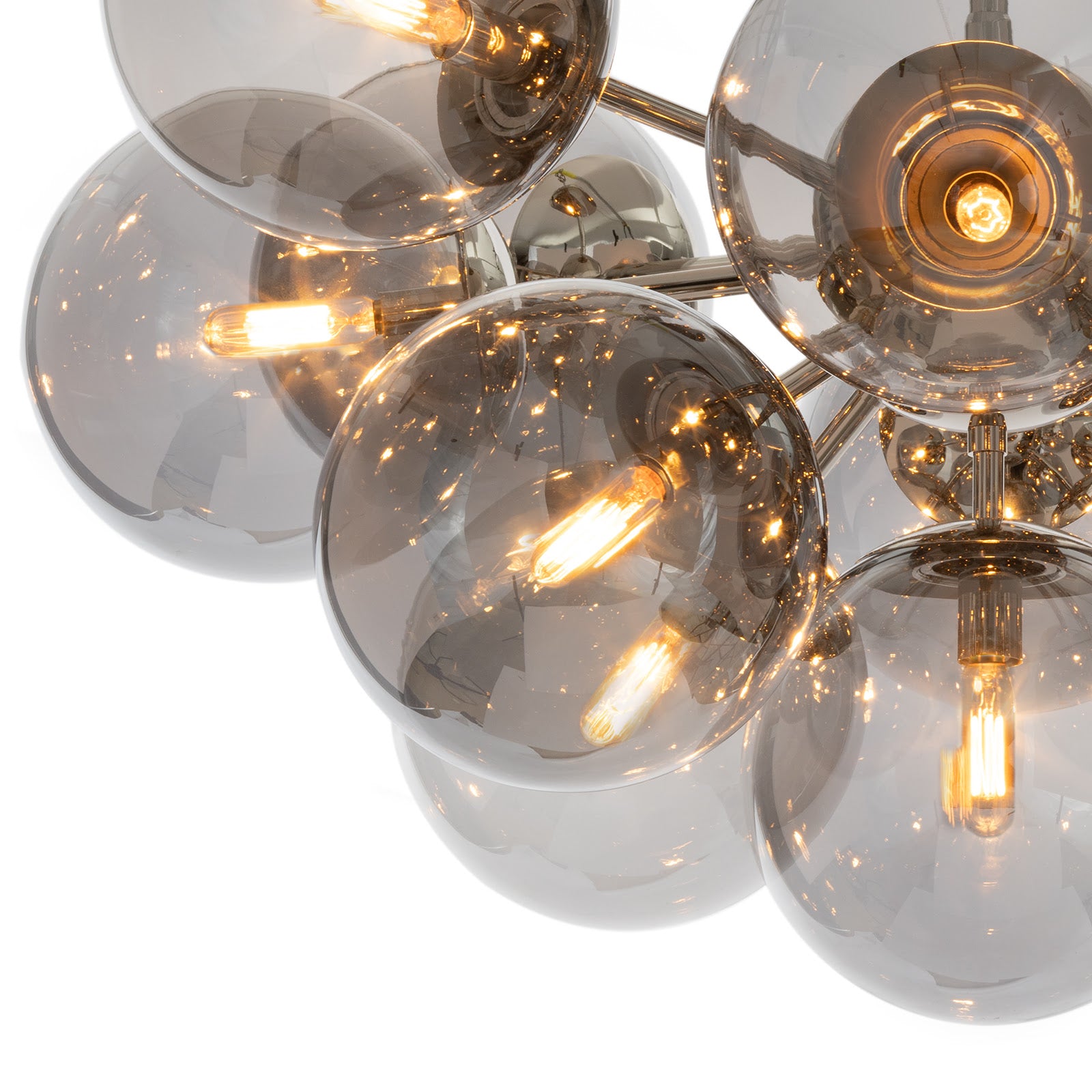 Shine Flush Mount (Polished Nickel with Smoke Glass)