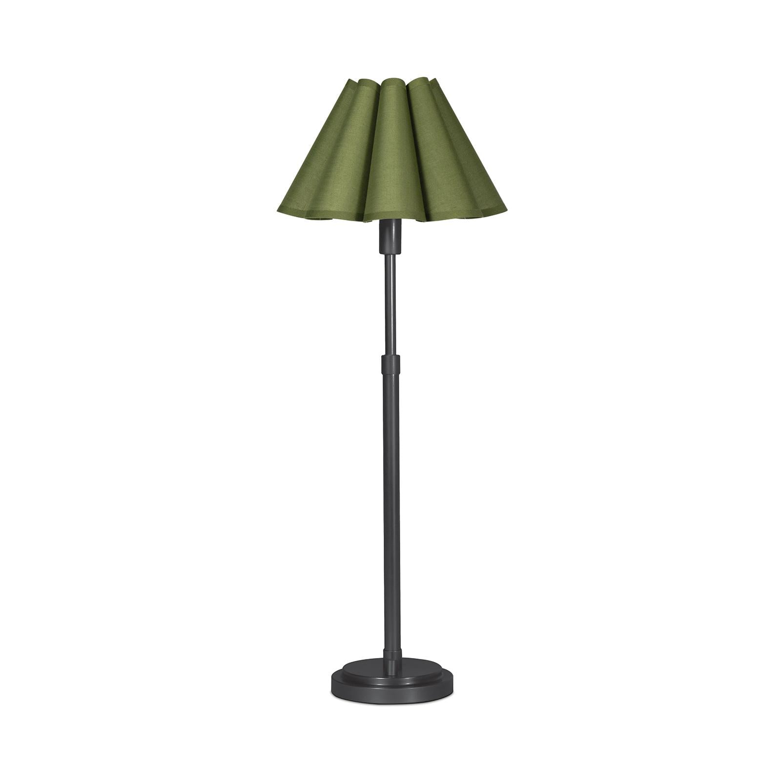 Polly Buffet Lamp (Blackened Brass with Olive Scalloped Shade)
