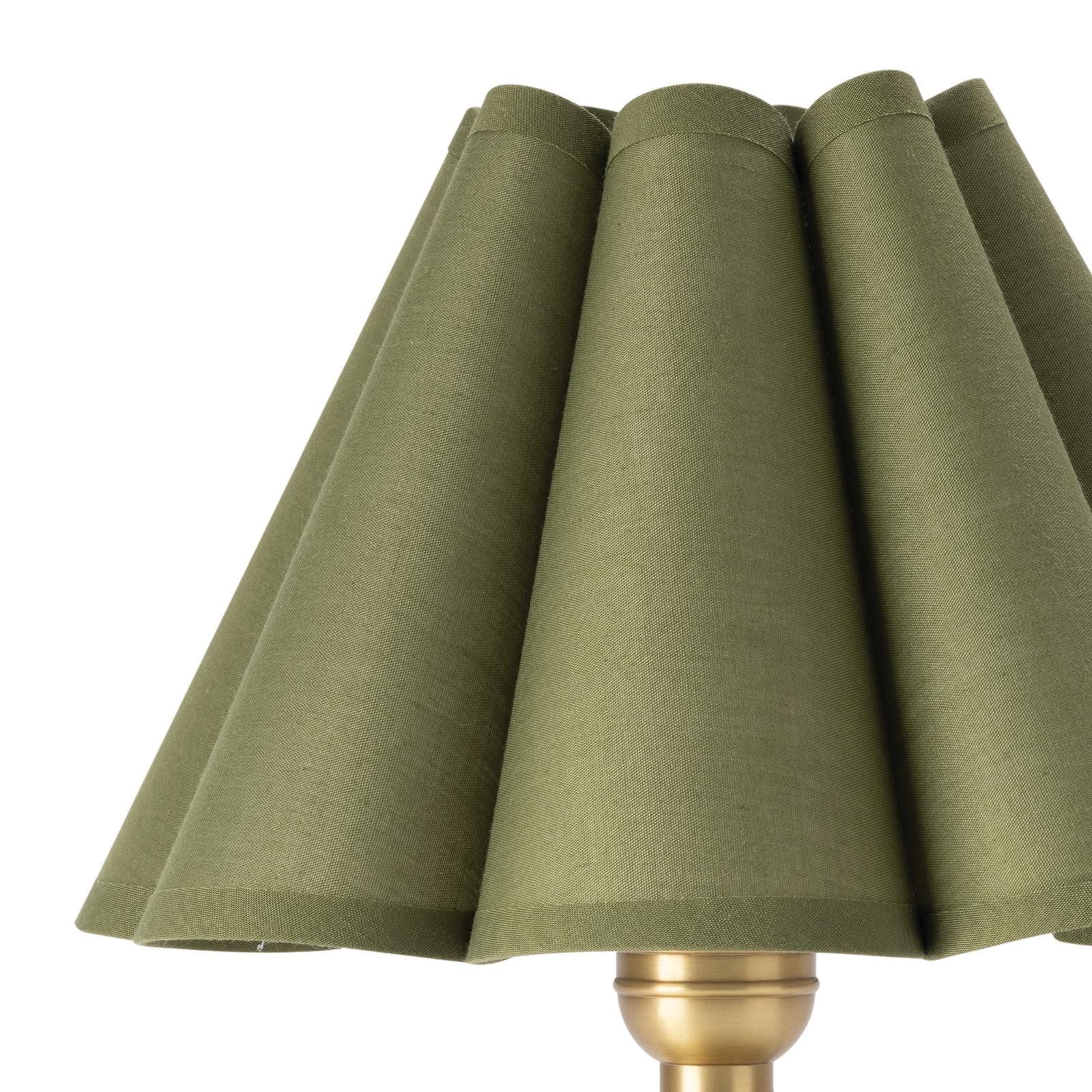Giorgio Crystal Mini Lamp (Natural Brass with Olive Scalloped Shade)