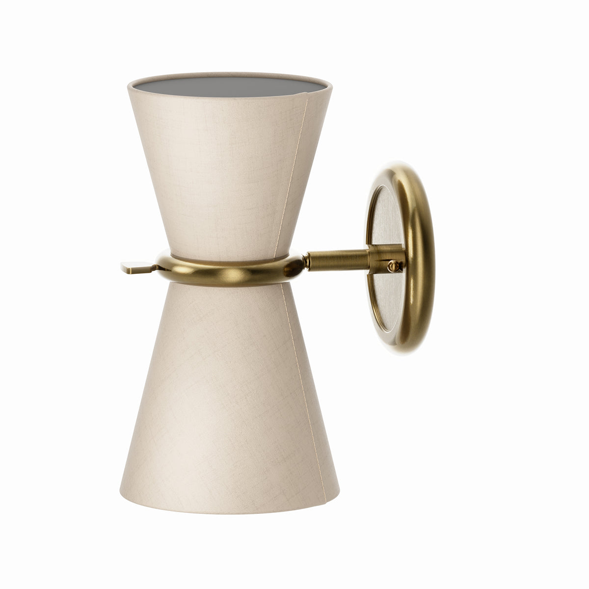 Gable Sconce (Antique Natural Brass with Oyster Shade)