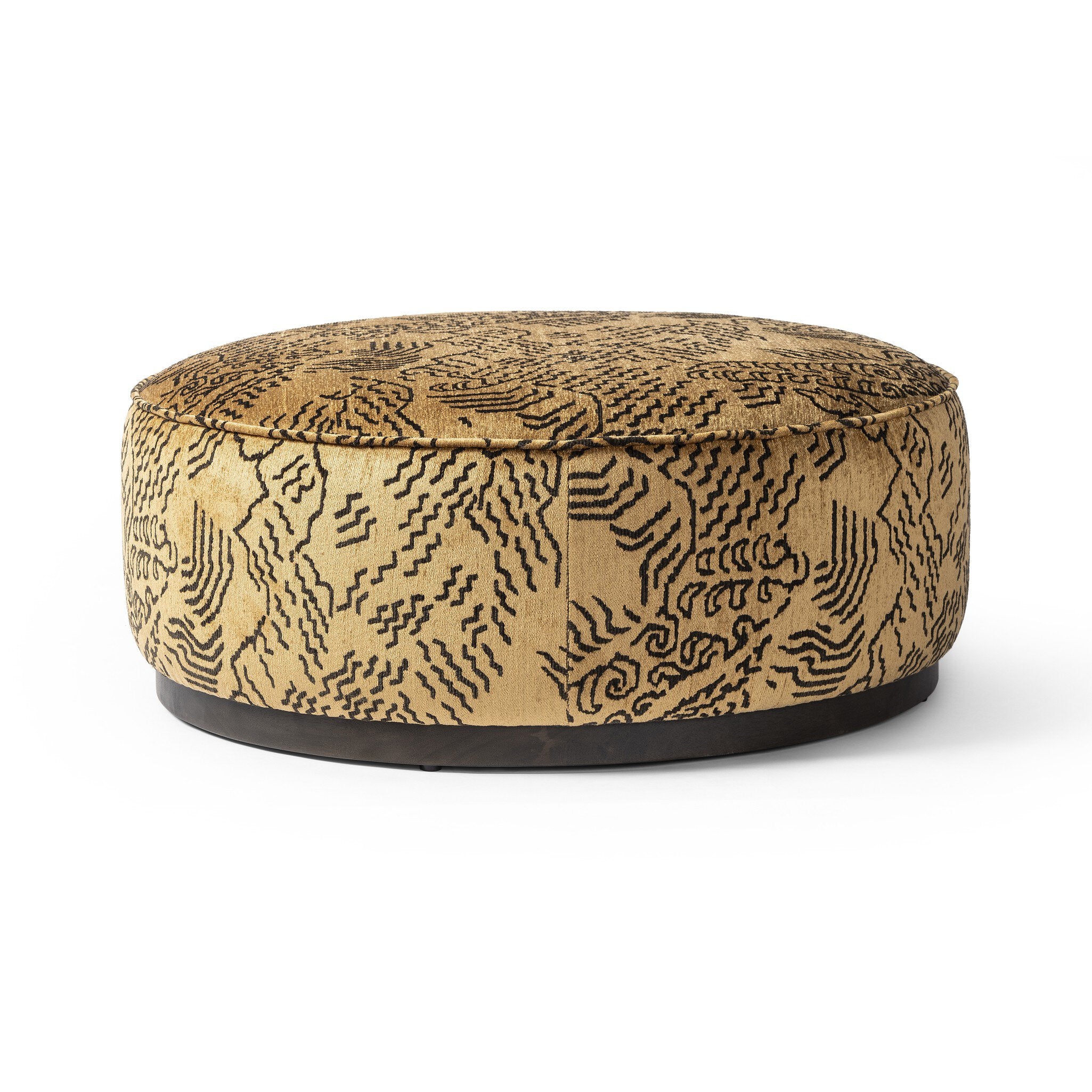 Sinclair Large Round Ottoman - Balkan Ochre