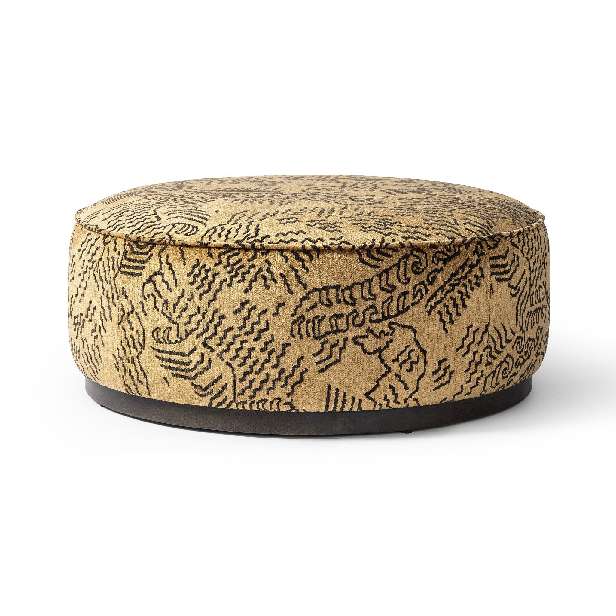Sinclair Large Round Ottoman - Balkan Ochre