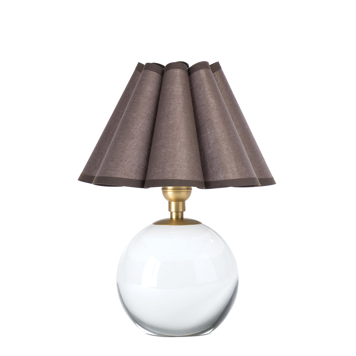 Giorgio Crystal Mini Lamp (Natural Brass with Umber Scalloped Shade)