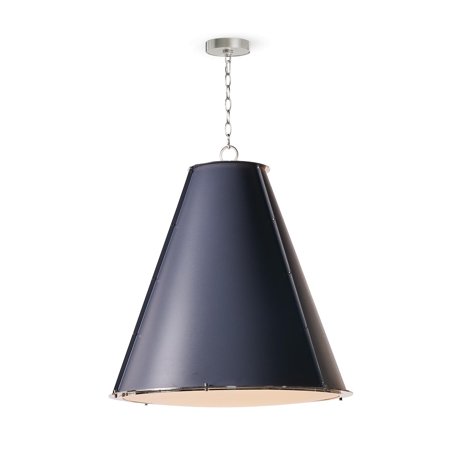French Maid Chandelier Large (Blue and Polished Nickel)