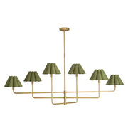 Polly Chandelier (Natural Brass with Olive Scalloped Shade) - 2 cartons