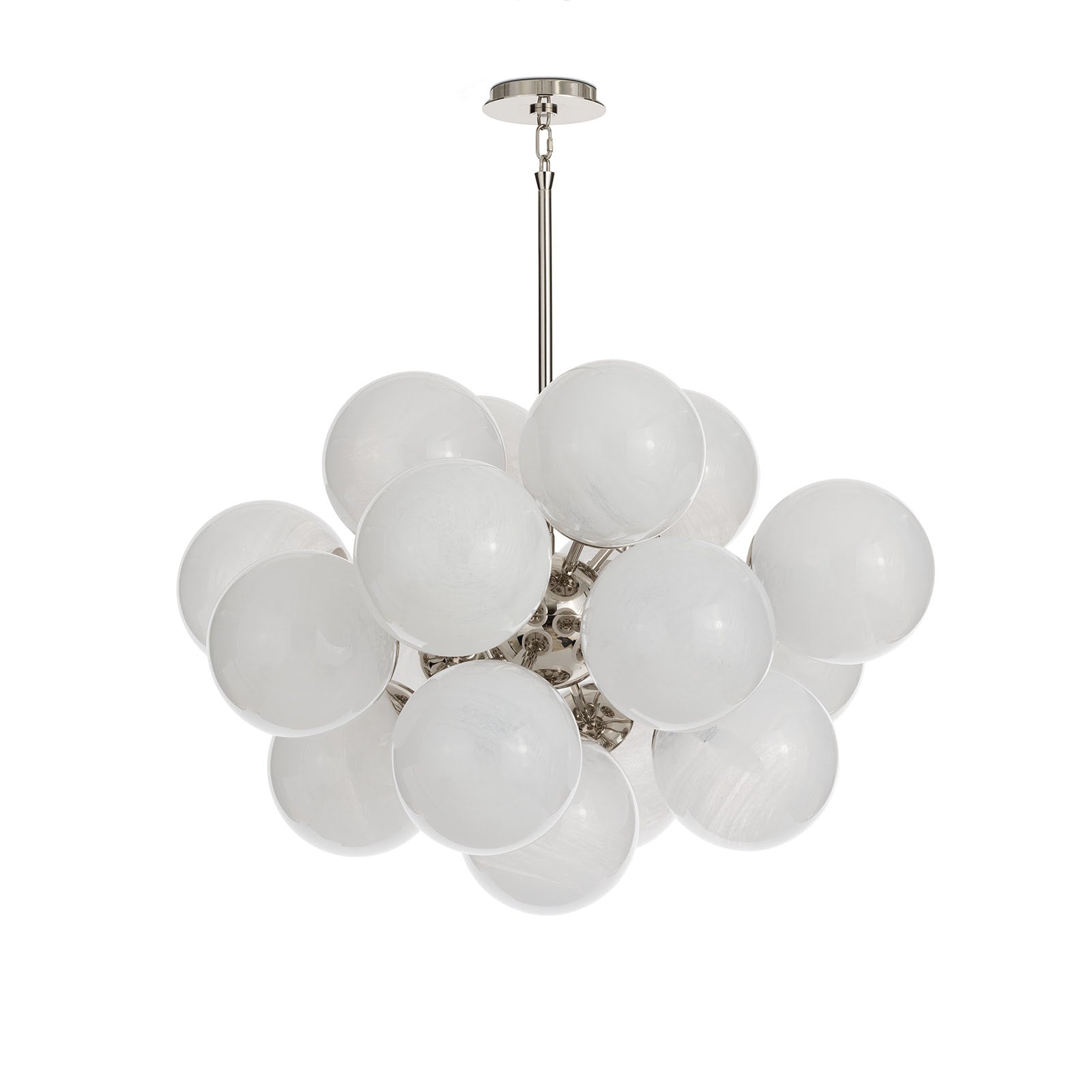 Shine Chandelier (Polished Nickel with Swirl Glass)