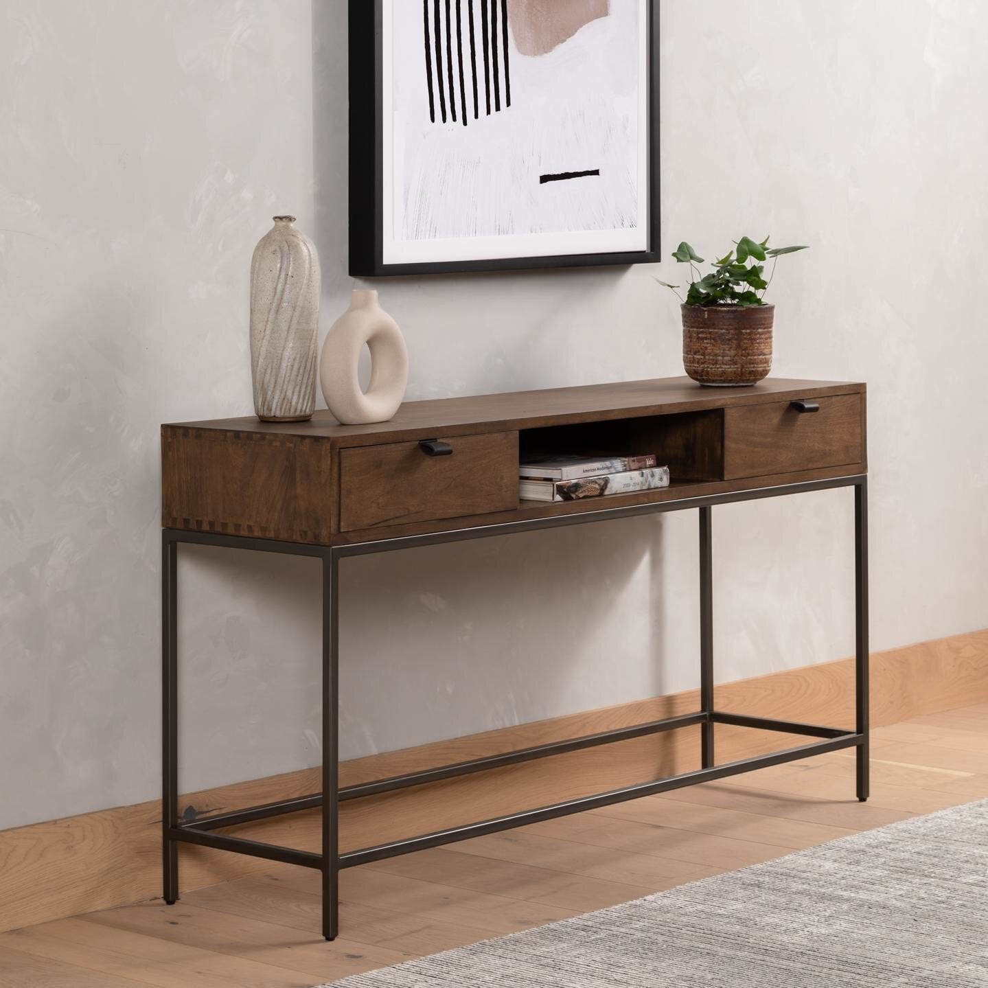 Trey Console Table - Natural Iron
