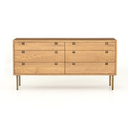 Carlisle 6 Drawer Dresser - Natural Oak