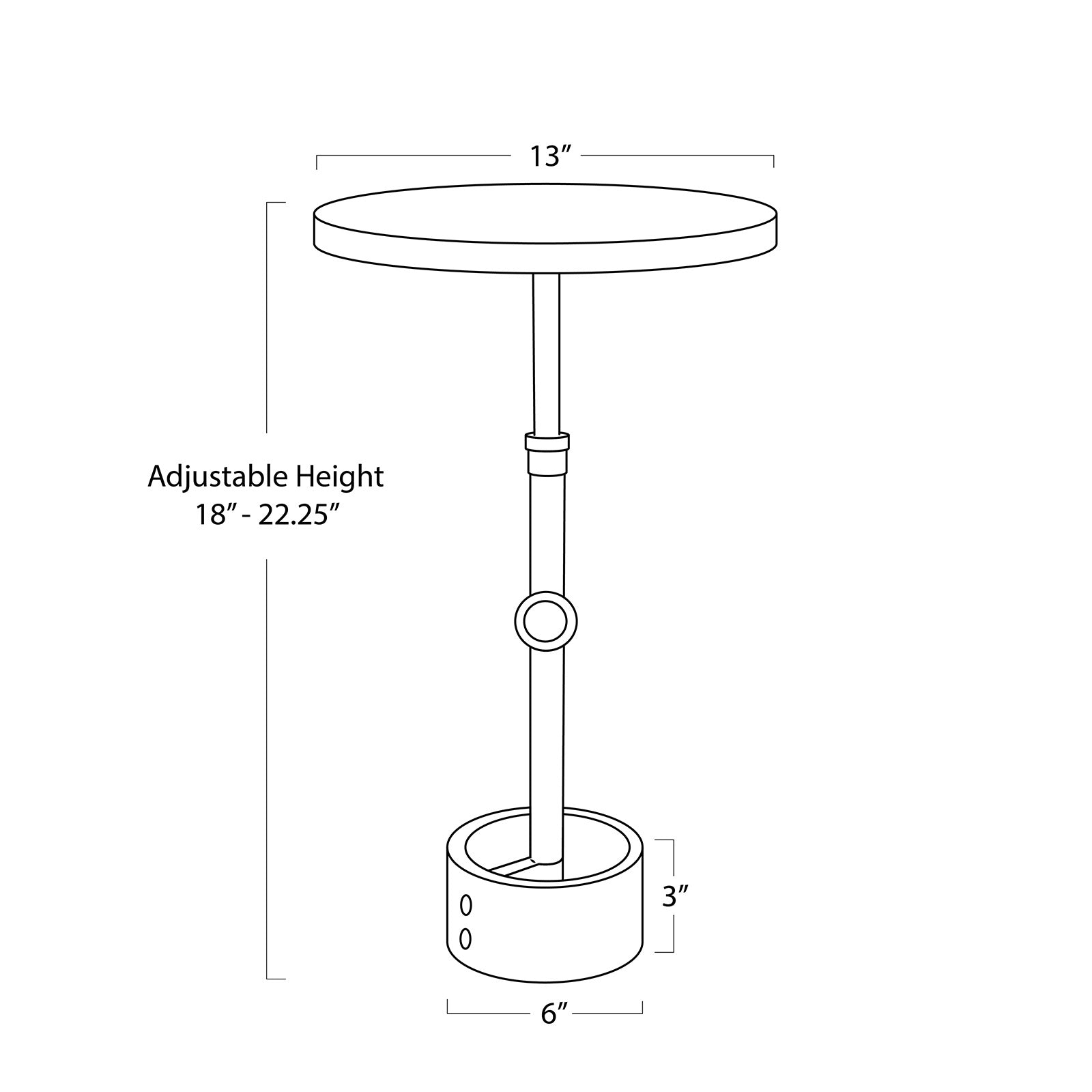 Myles Accent Table (Polished Nickel)