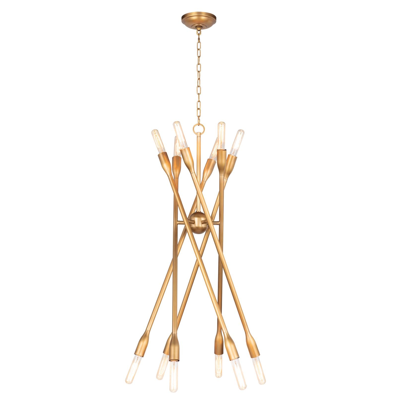 Cobra Chandelier Large (Natural Brass)