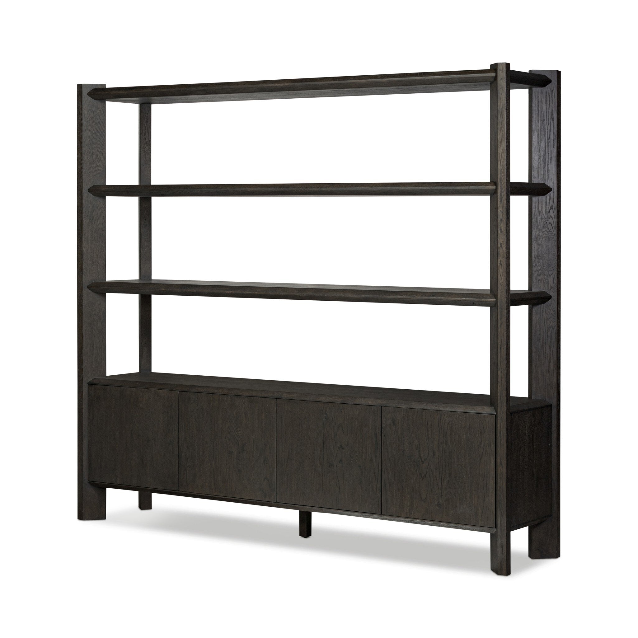 Orwin Wide Bookshelf - Smoked Black Oak