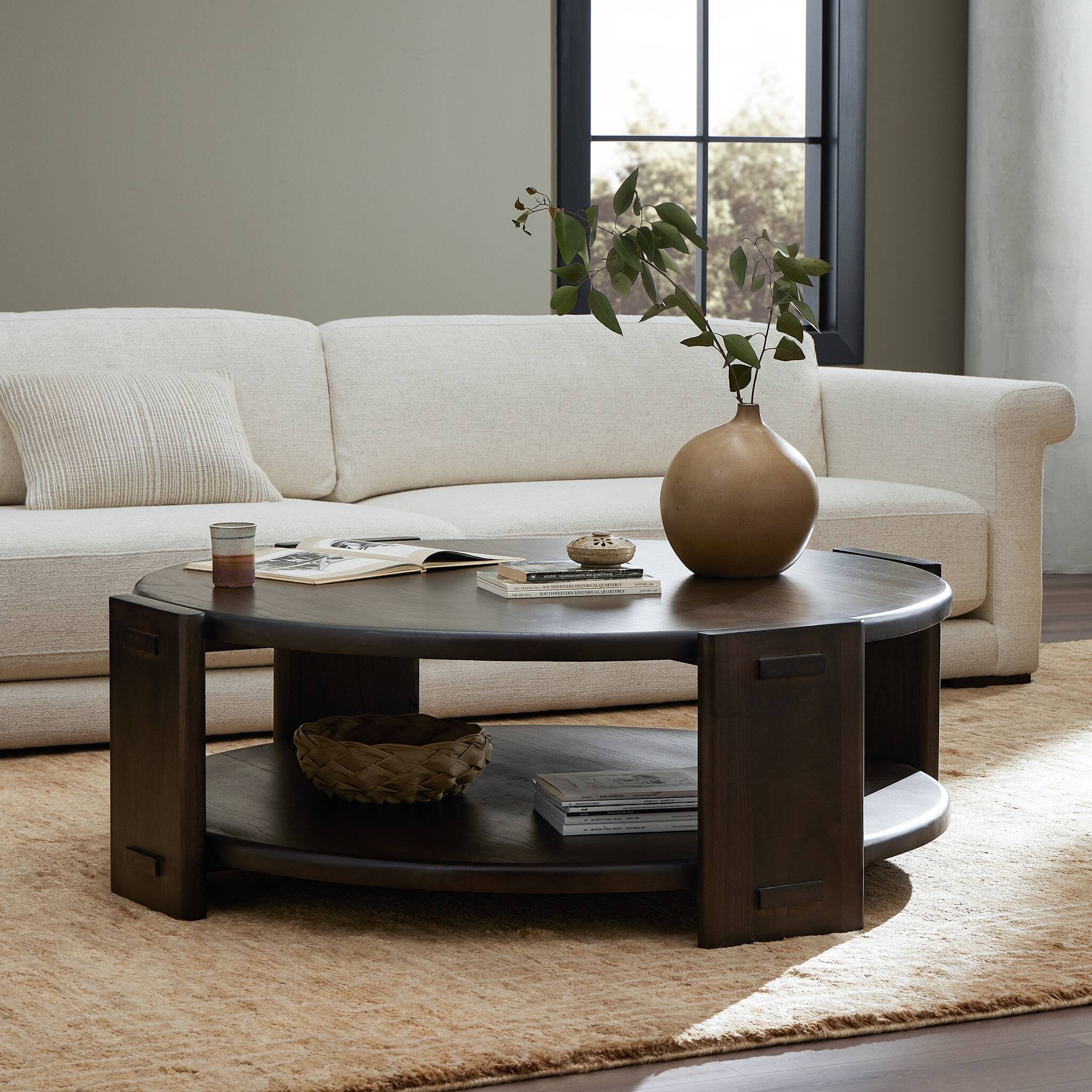 Two Tier Coffee Table - Matte Brown Neem