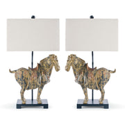 Dynasty Horse Table Lamp Pair