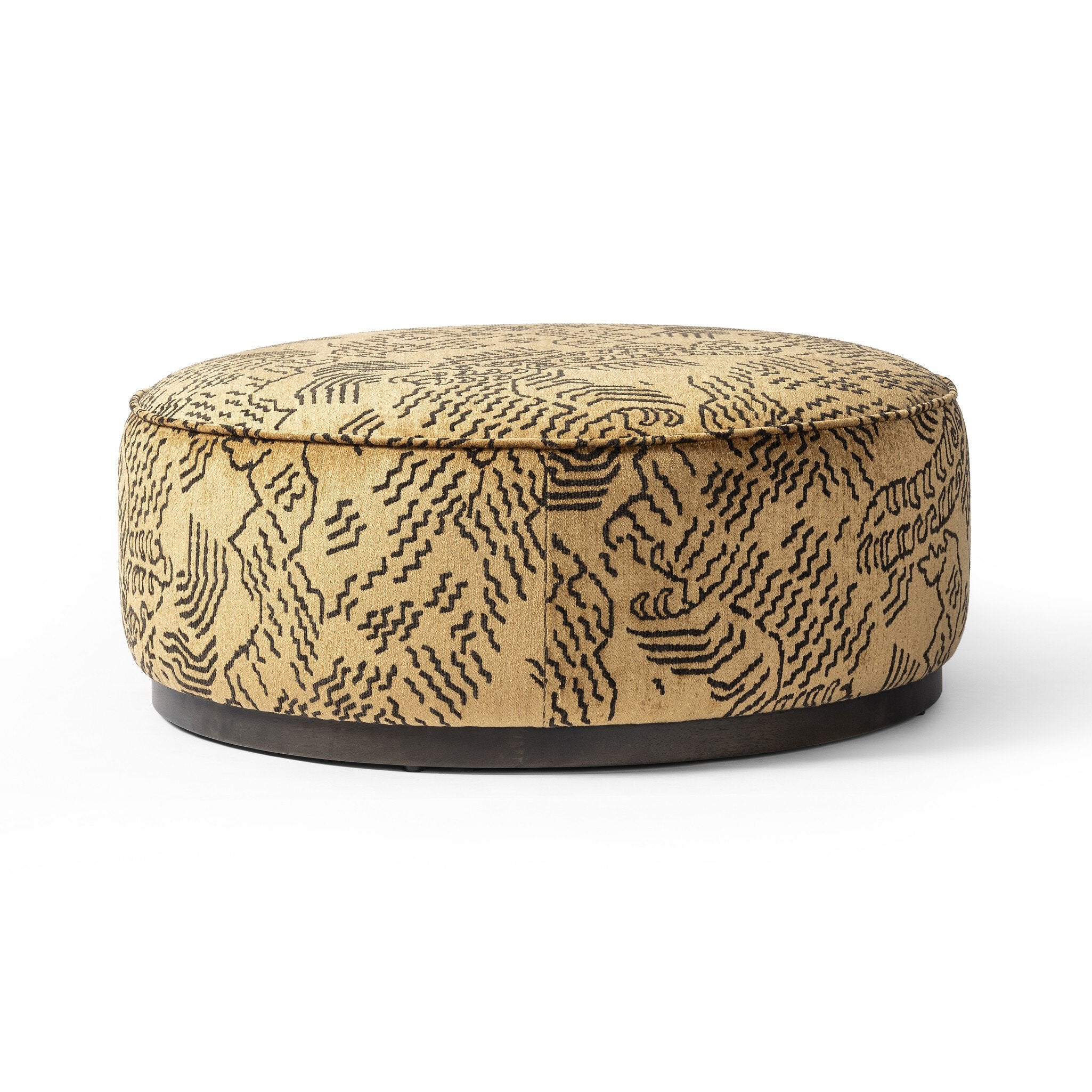 Sinclair Large Round Ottoman - Balkan Ochre