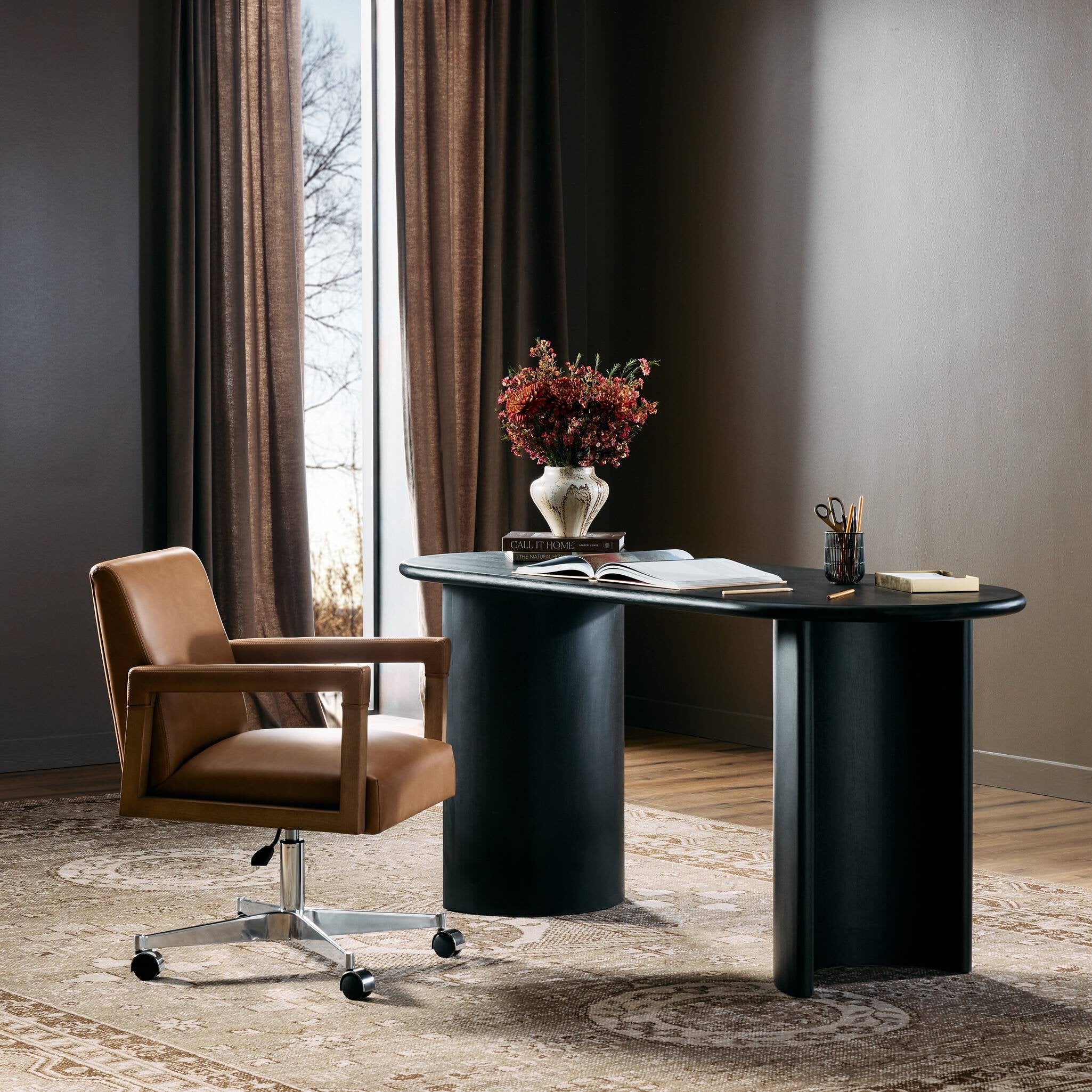 Paden Desk - Aged Black Acacia