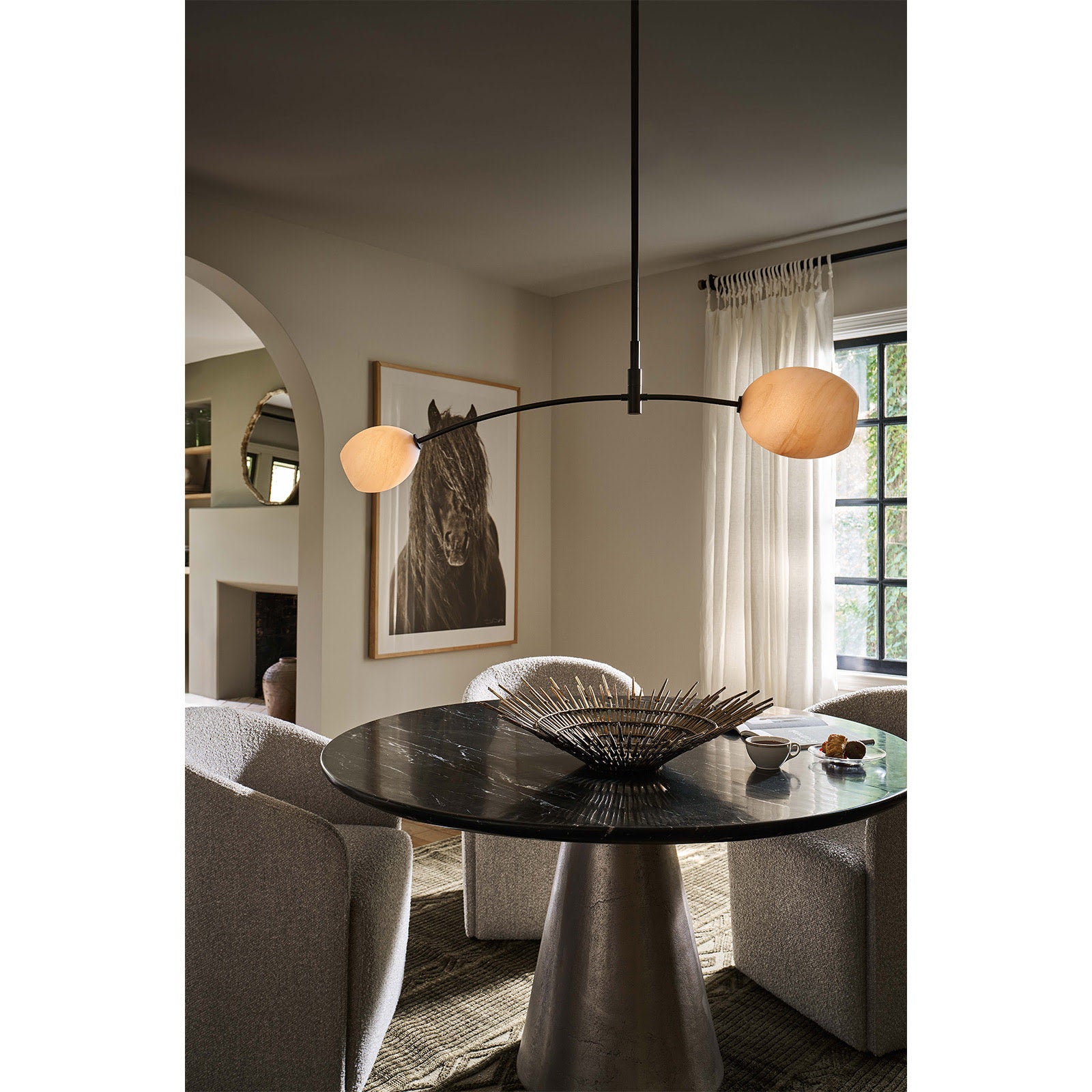 Artemis Chandelier (Oil Rubbed Bronze with Alabaster Glass)