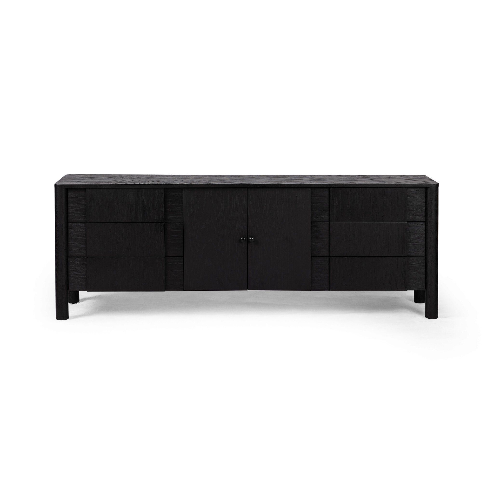 Pollard Media Console - Brushed Ebony Oak Veneer