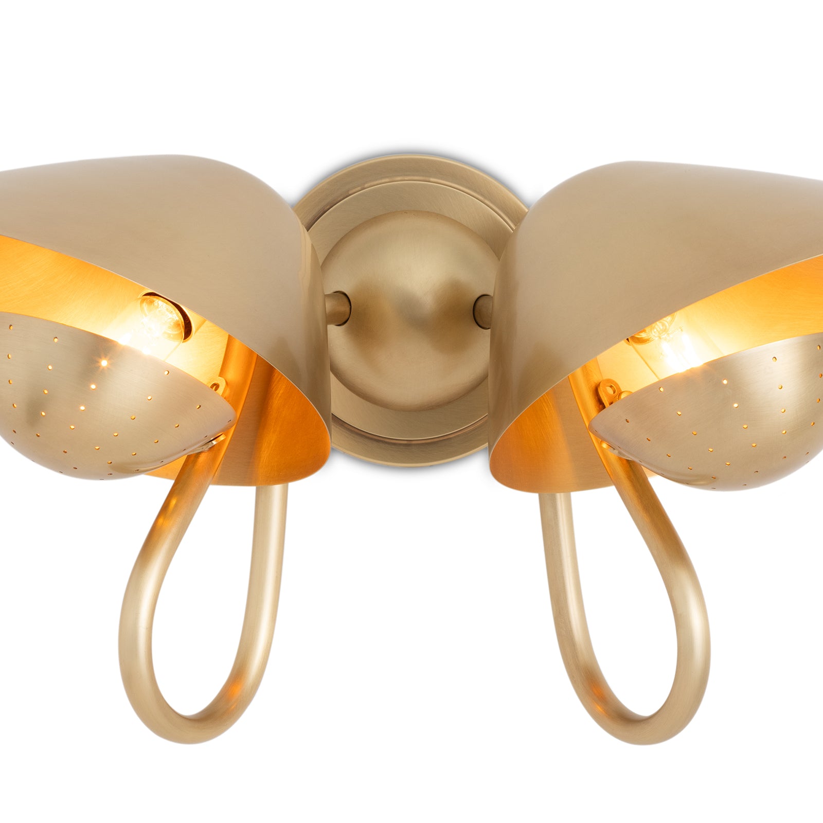 Keaton Sconce Double (Natural Brass)