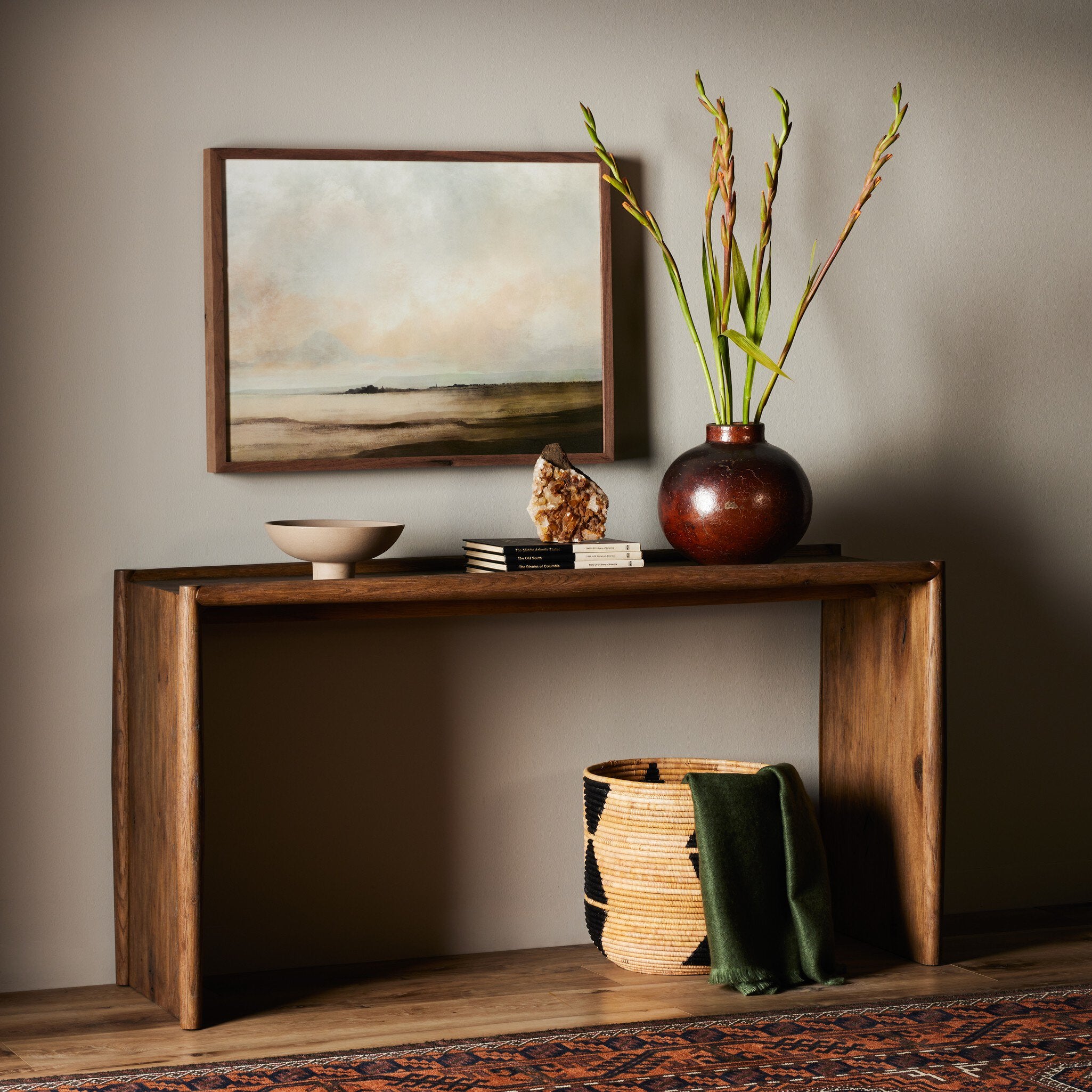 Glenview Console Table - Weathered Oak