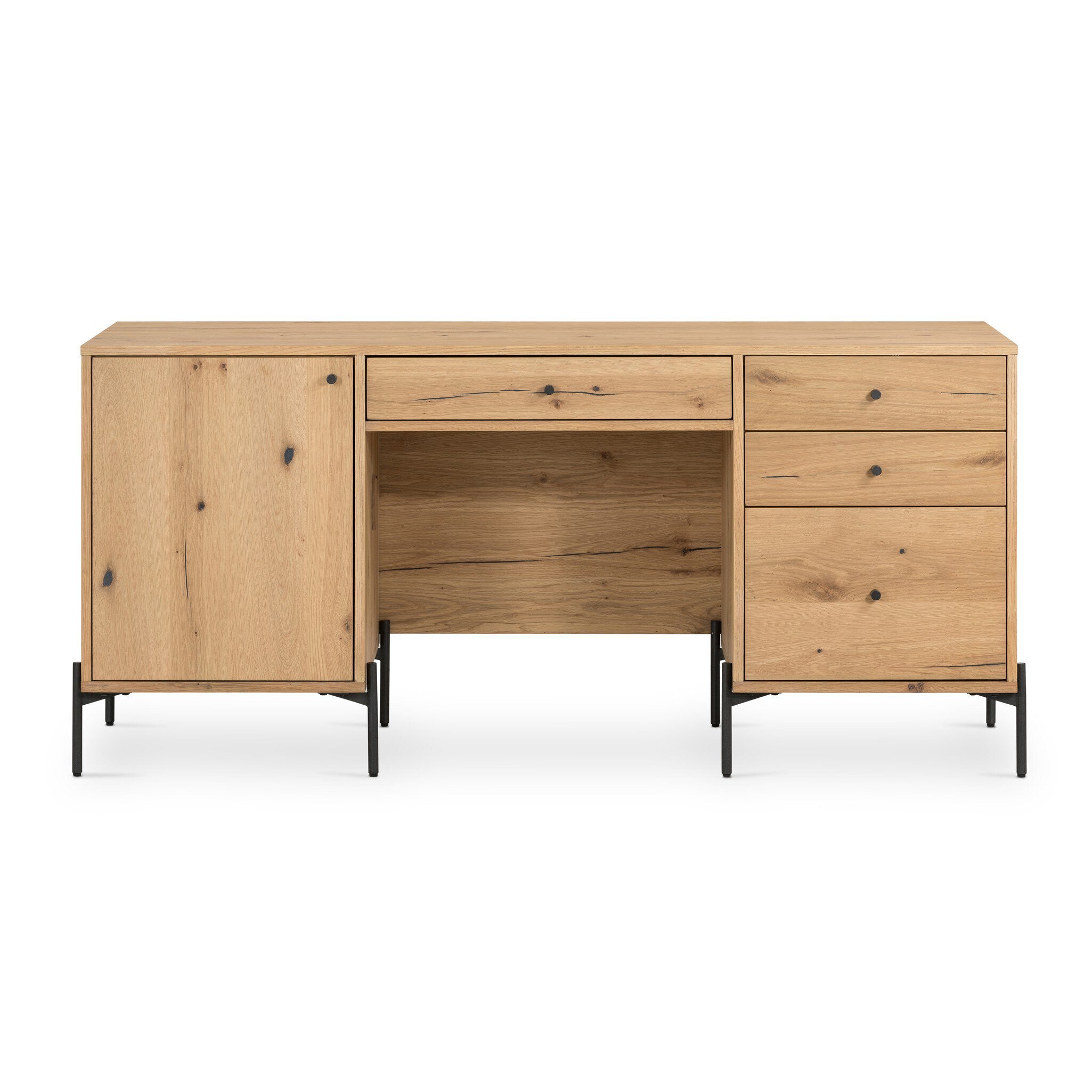 Eaton Executive Desk - Light Oak Resin