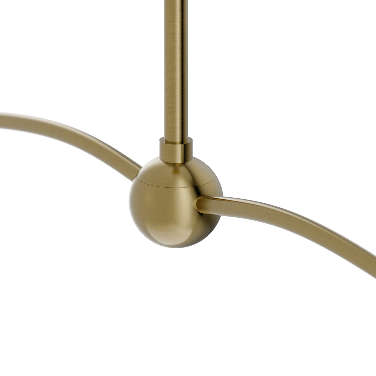 Gable Linear Chandelier (Antique Natural Brass with Oyster Shade)