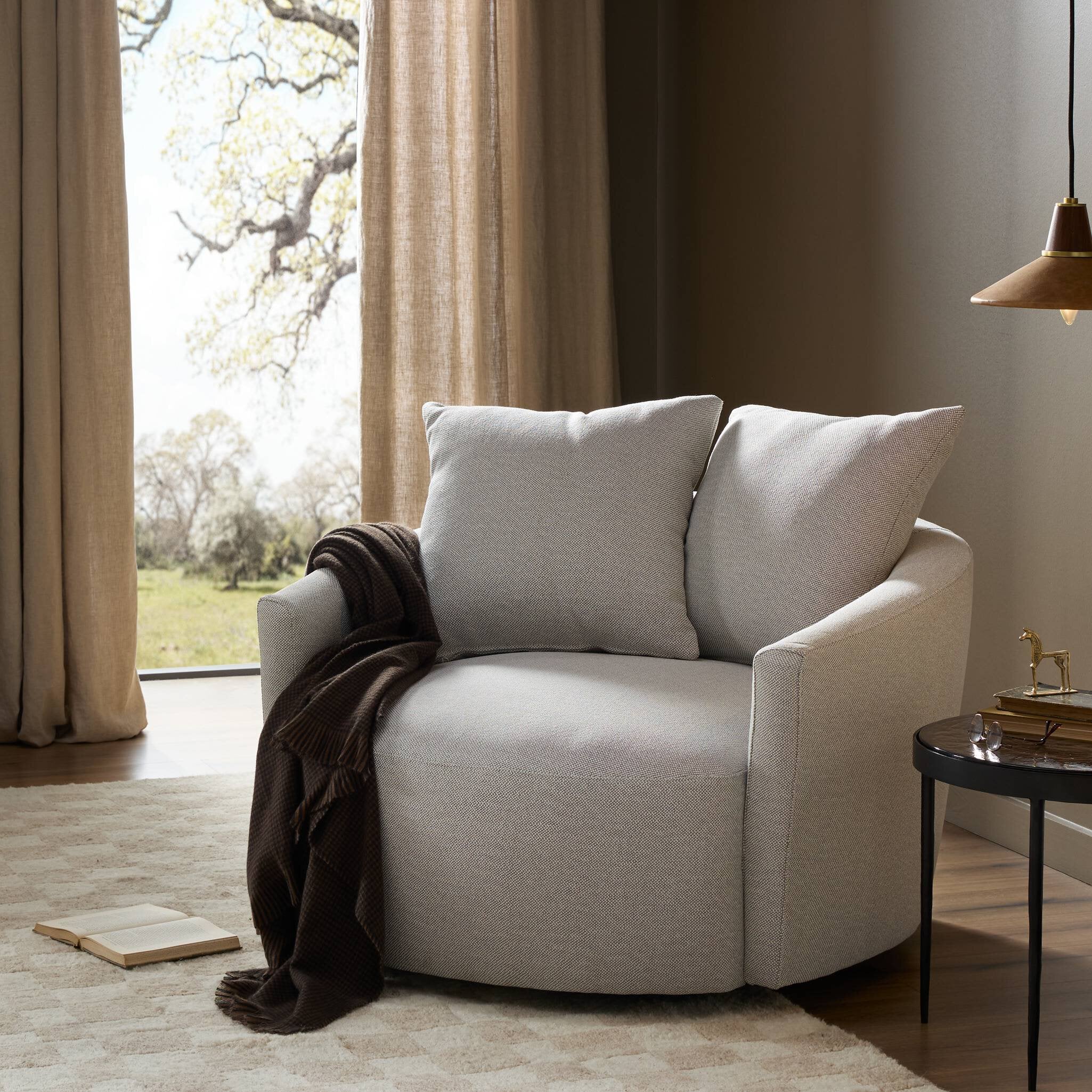 Chloe Swivel Chair - Delta Bisque