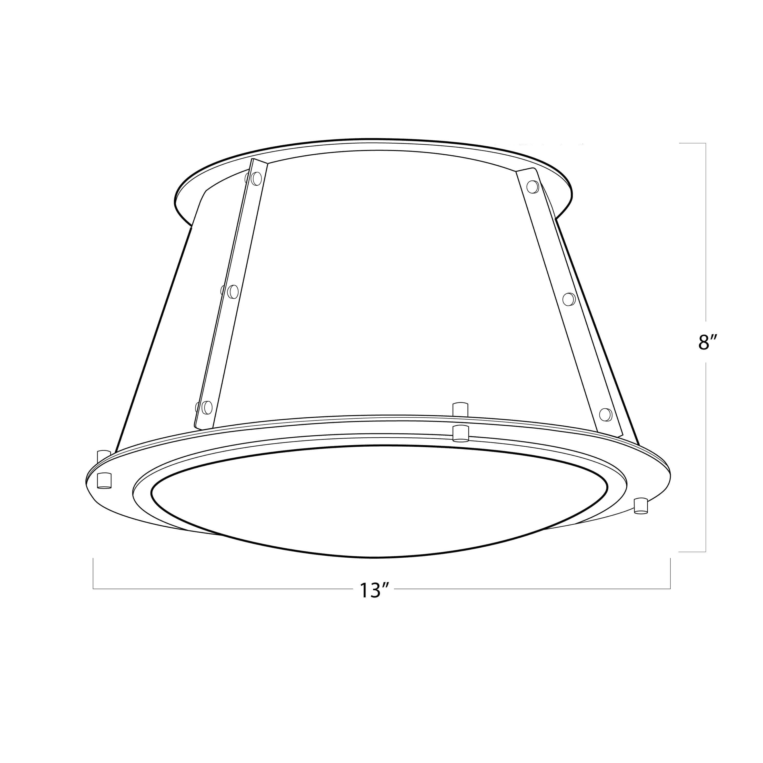 French Maid Flush Mount (Blue and Polished Nickel)