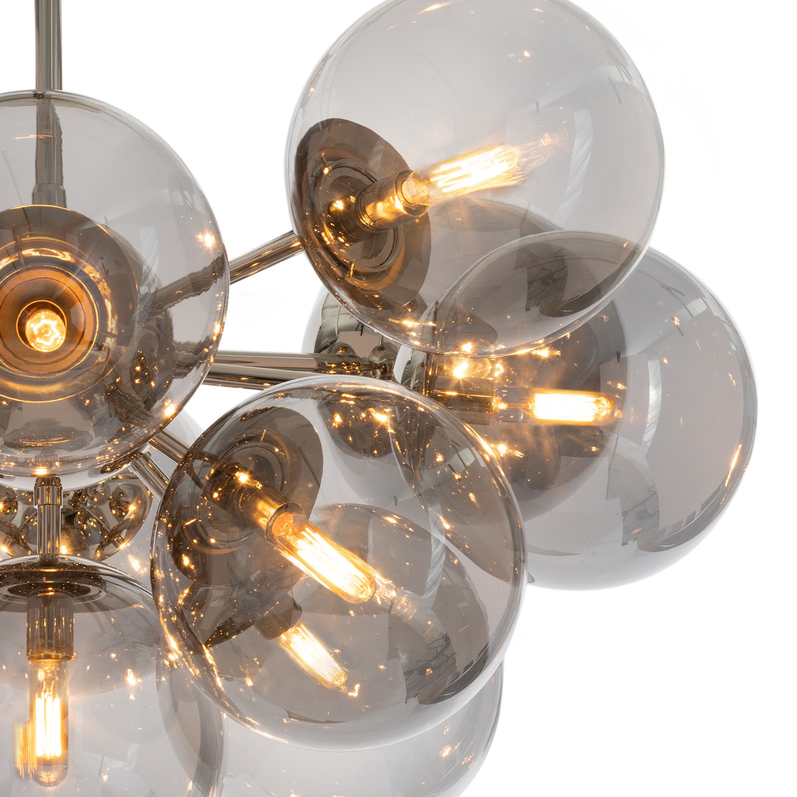 Shine Flush Mount (Polished Nickel with Smoke Glass)