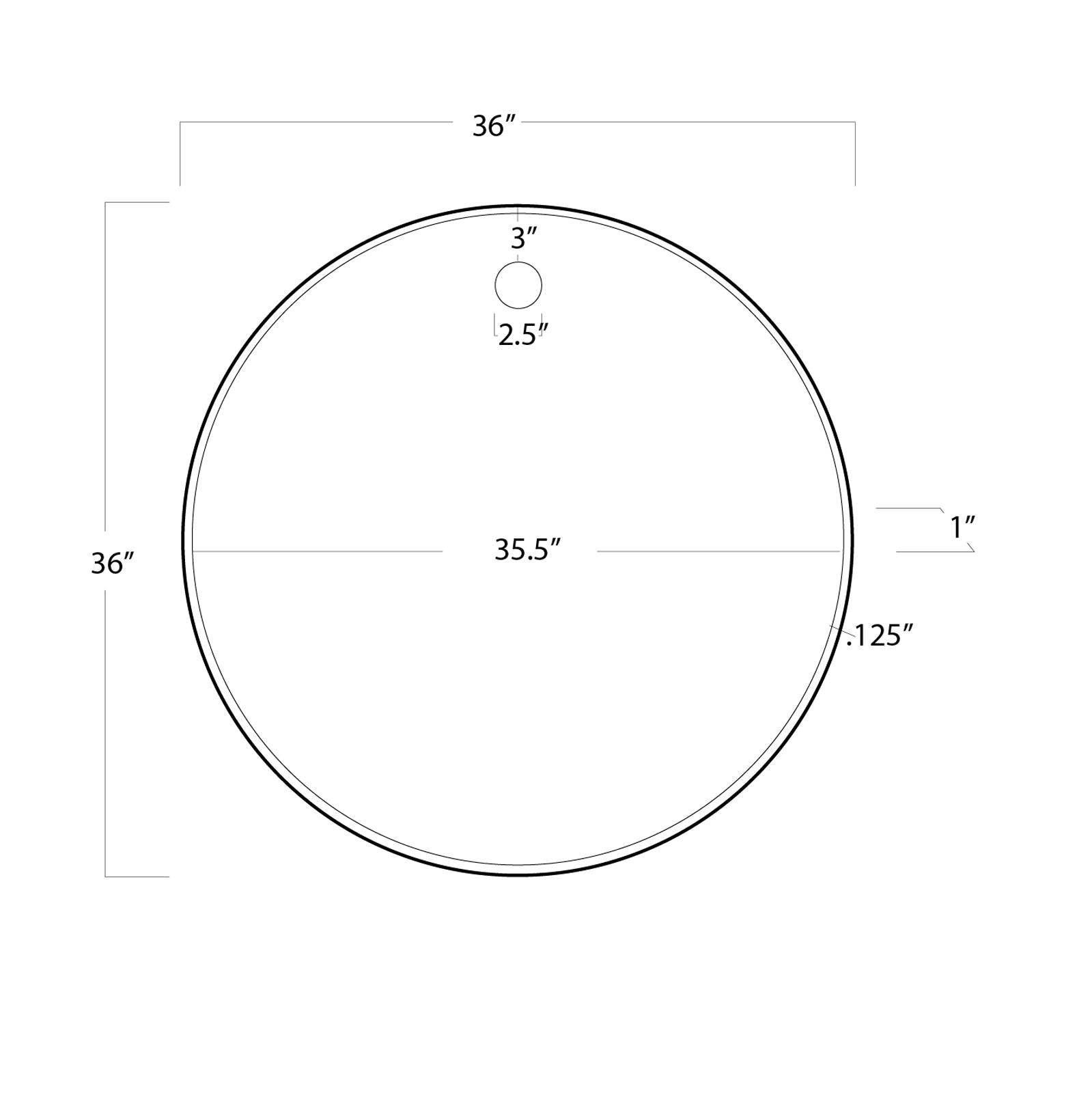 Hanging Circular Mirror (Polished Nickel)